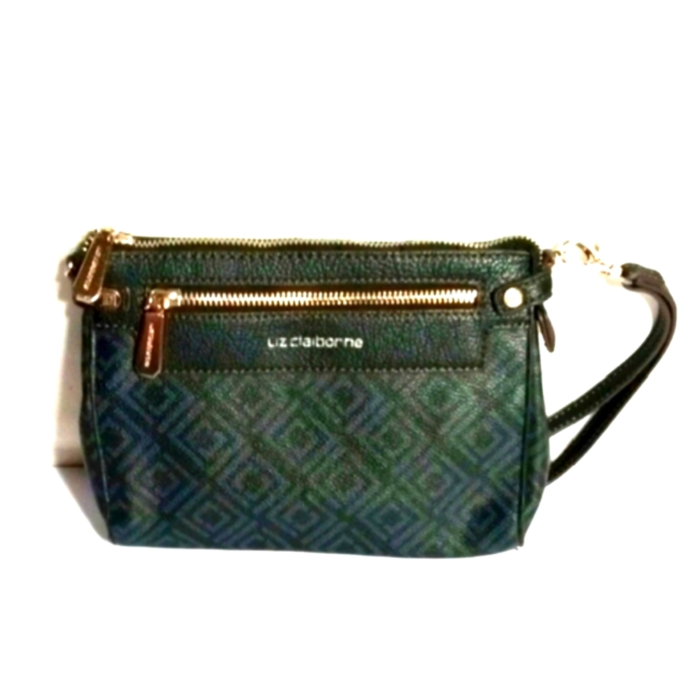 Liz Claiborne Classy Sheik Wrist Strap Zipper Clutch Purse
